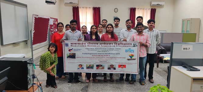 Field Visit Organized for BBAU Students under ‘Navkalpana’, Providing Practical Insights into the Startup Ecosystem